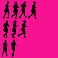 Assorted women running