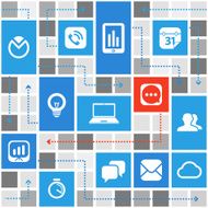 Abstract communication scheme with color tiles N2