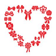 Frame heart of red ribbons Vector illustration