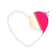 Heart shaped white blank template