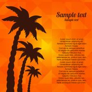 Palm trees on geometric background