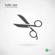 Vector Gray Scissors Icon Graphic Design N2