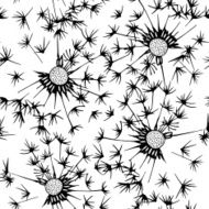 Seamless pattern of dandelion Hand-drawn floral background