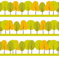 Different Trees Natural Seamless Pattern Background Vector Illus N3