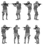 Military man in various poses N3