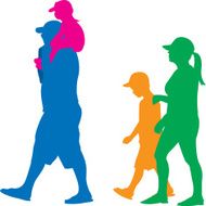 Family with Little Kids Silhouette N2