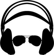 Headphones &amp; Sunglasses Silhouette