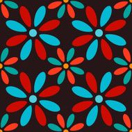 Seamless pattern with silhouettes flowers N17