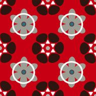 Seamless pattern with silhouettes flowers N18