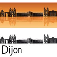 Dijon skyline in orange background