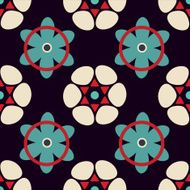 Seamless pattern with silhouettes flowers N19