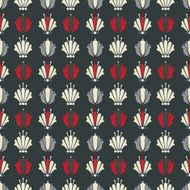 Seamless pattern with silhouettes lotus flowers N7
