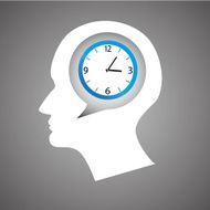 Thinking Head time Vector illustration