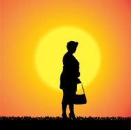 Vector silhouette of woman N398