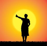 Vector silhouette of woman N399
