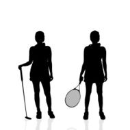 Vector silhouettes of women N117
