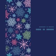 Vector snowflakes on night sky Christmas snowflake silhouette pattern frame N4