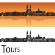 Tours skyline in orange background