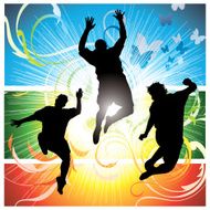 jumping happy