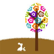 Easter flower tree bunny egg