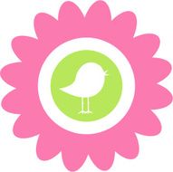 Pastel Heart Flower Bird