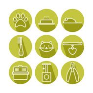 Set of pets icons cat symbols N2