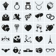 Set of love and romantic icons Vector illustration N2