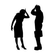 Vector silhouette of a couple N218