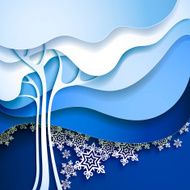 Abstract winter tree Paper nature background