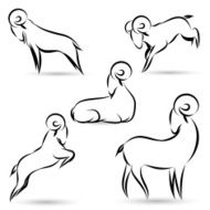 Black goats outline