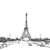 Eiffel Tower Hand drawn vector illustration N2