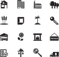 Silhouette Real Estate and building icons