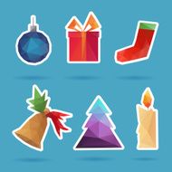 Christmas symbols set vector illustration