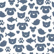 Cheerful domestic animals seamless pattern N2