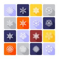 Snowflake flat icons N2