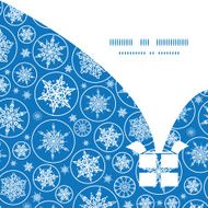 Vector falling snowflakes Christmas gift box silhouette pattern frame card N2