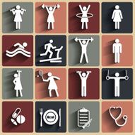 Fitness sport icons