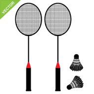 Badminton silhouettes vector