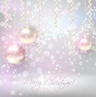 Christmas background with shiny christmas baubles