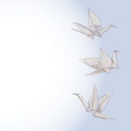 origami crane sketch symbol of faith hope and love Banner