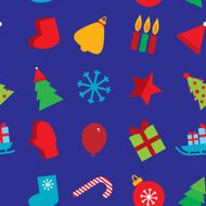 seamless pattern new year snowflakes Christmas tree star blue background