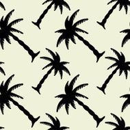 Seamless pattern with silhouettes coconut palm trees N15