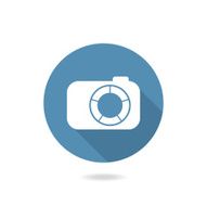 Camera icon in flat style