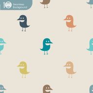 Seamless pattern of funny birds N2