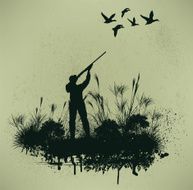 Duck Hunting Grunge Graphic Background