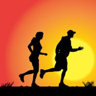 Vector silhouette of couple N356