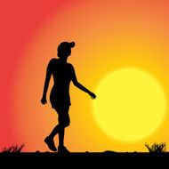 Vector silhouette of woman N404