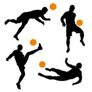 Silhouettes of soccer players N4