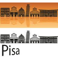 Pisa skyline in orange background