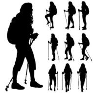 Vector silhouette of woman N405